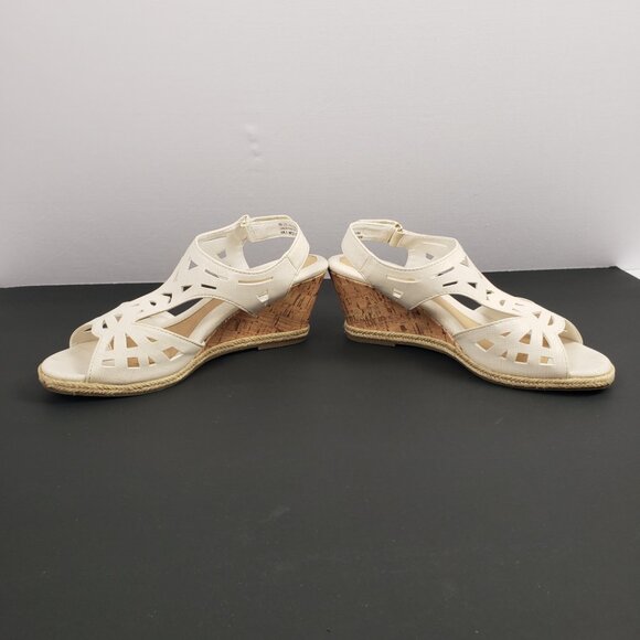 Croft & Barrow Sandals Sz 7 Womens 2.5" Cork Heel Adjustable Shoes Wedge - Picture 4 of 14